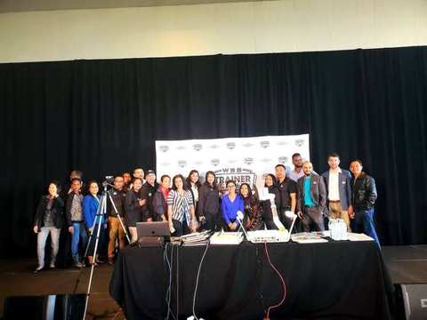 Training team on stage