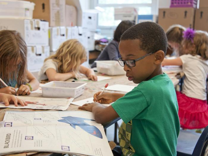 Children working on a class project