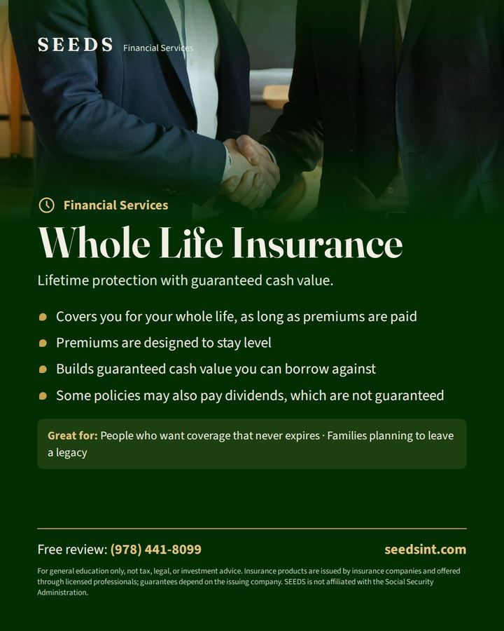 Whole Life Insurance flyer
