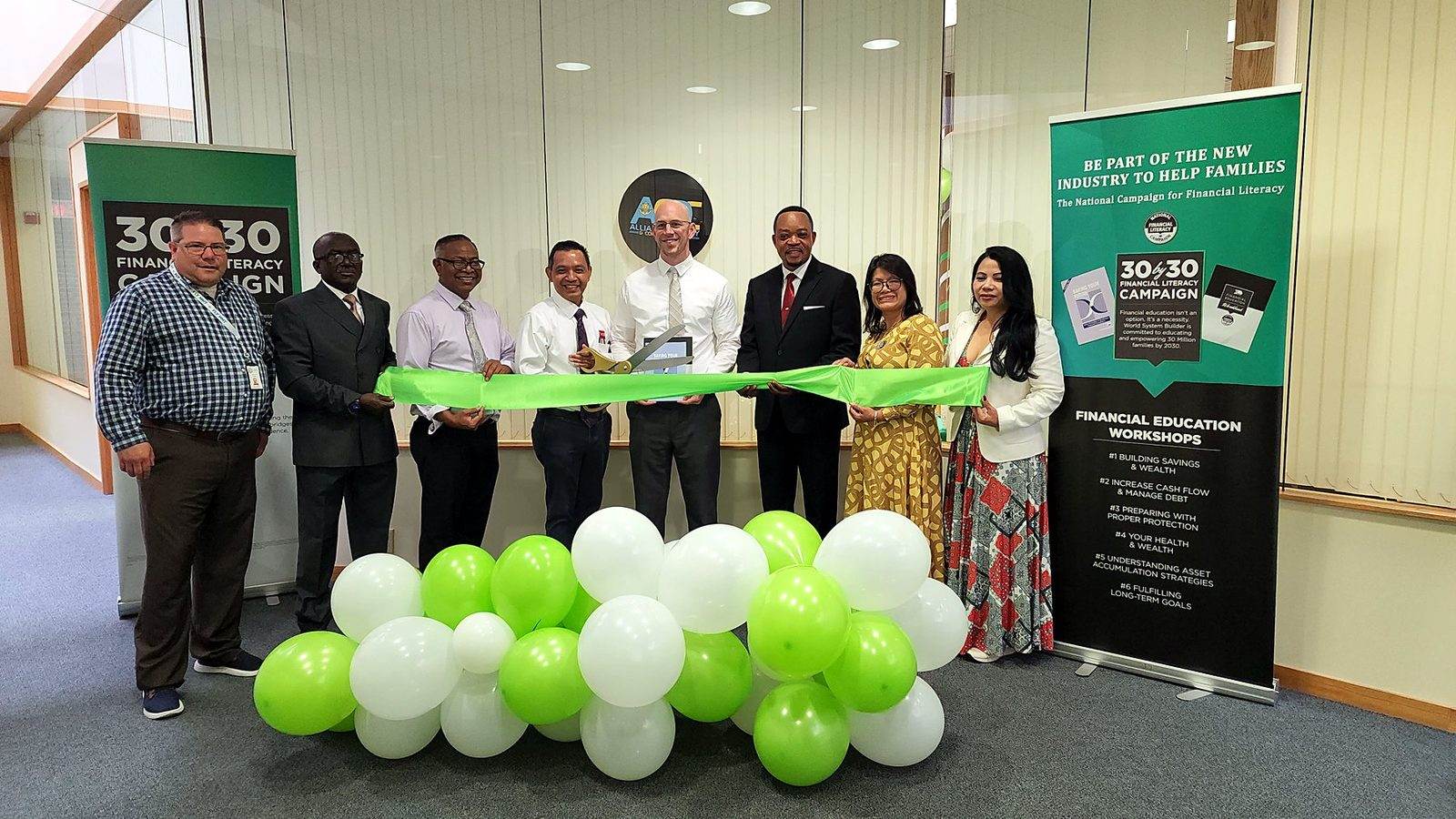 Financial education launch ribbon cutting